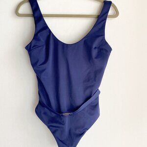 NWT Dorina Germany Santana  Swimsuit Classic Navy Blue Belted XL
